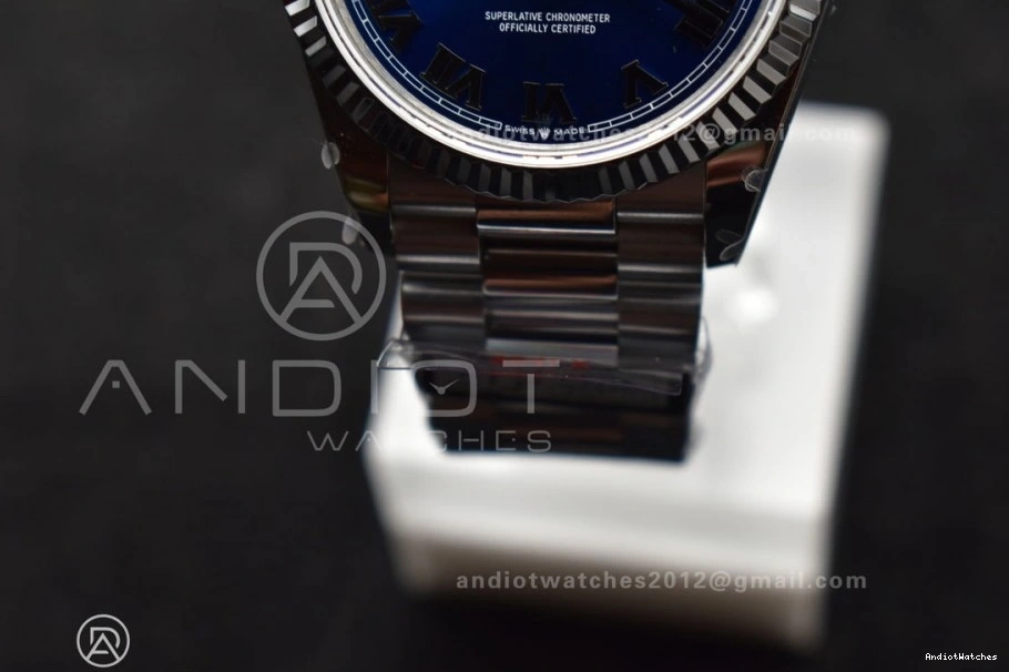 Weight) 36 President vr3255 V5 QF Bracelet SS 904L Roman 679 BestValue Dial Blue DayDate Edition Steel Best (Gain on 0712